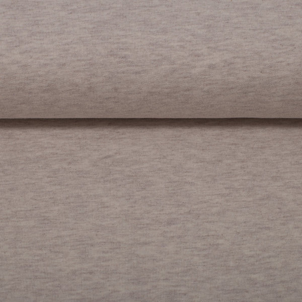 Medium Weight Cotton Loopback Jersey - Oatmeal Melange