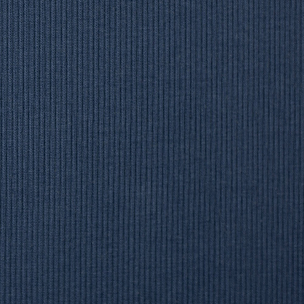Cotton Sweatshirt Ribbed Cuffing - 744 Denim Blue