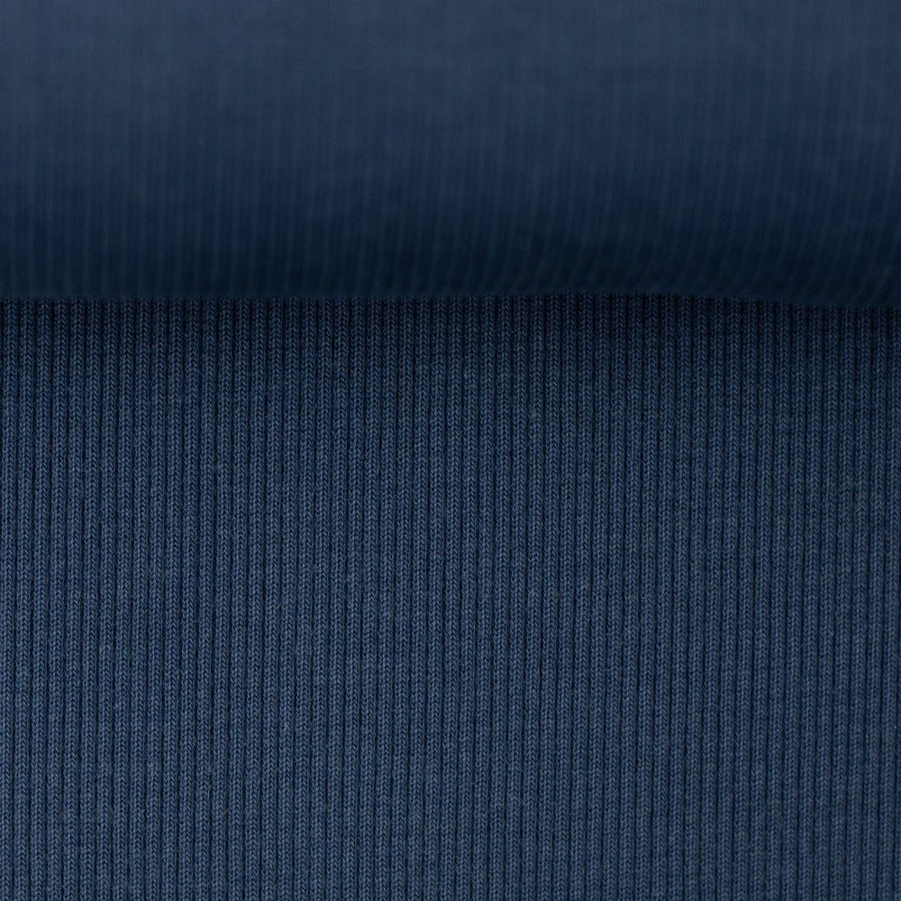 Cotton Sweatshirt Ribbed Cuffing - 744 Denim Blue