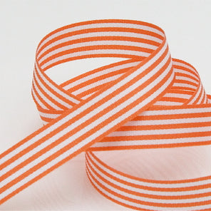 Candy Striped Ribbon 9mm - Orange