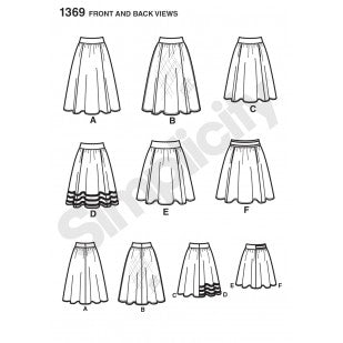 Simplicity 1369 - Gathered Skirts with Overlay