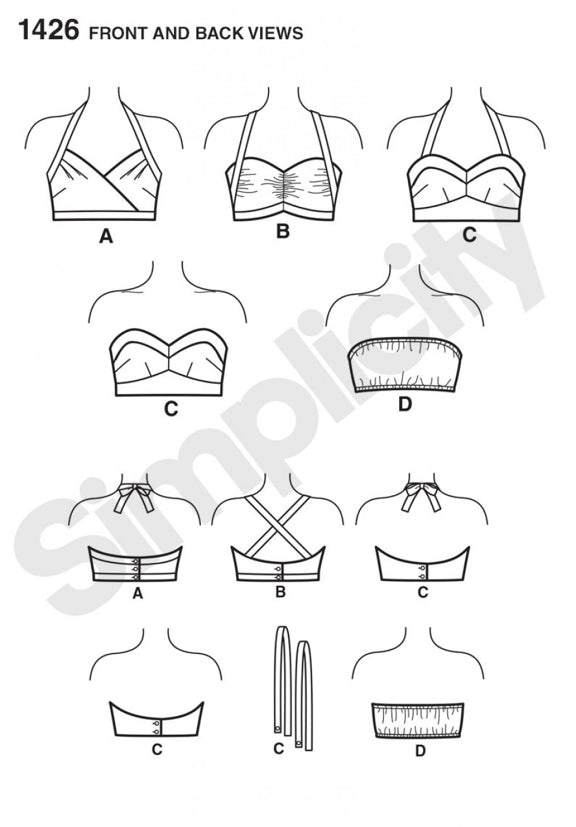 Simplicity 1426 - Vintage 50's Bra Tops