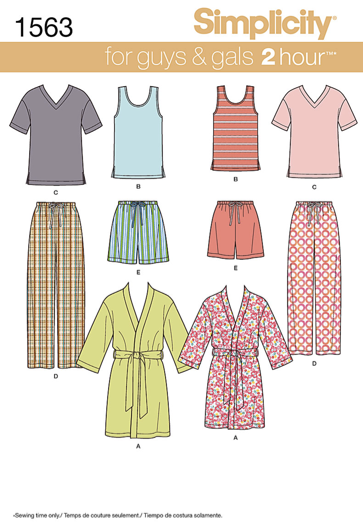 Simplicity Unisex & Teen 1563 - Sleepwear
