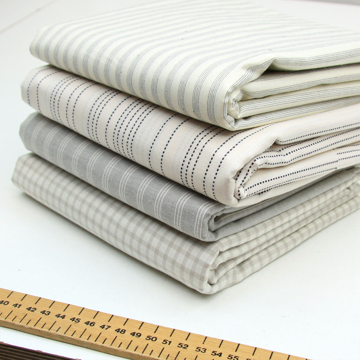 Low Volume Wovens - Grey with White Sripes