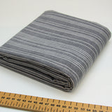 silver grey woven cotton fabric with white stripes