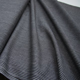 Charcoal grey striped woven cotton fabric