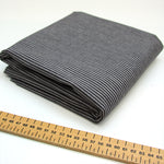 Charcoal grey striped woven cotton fabric