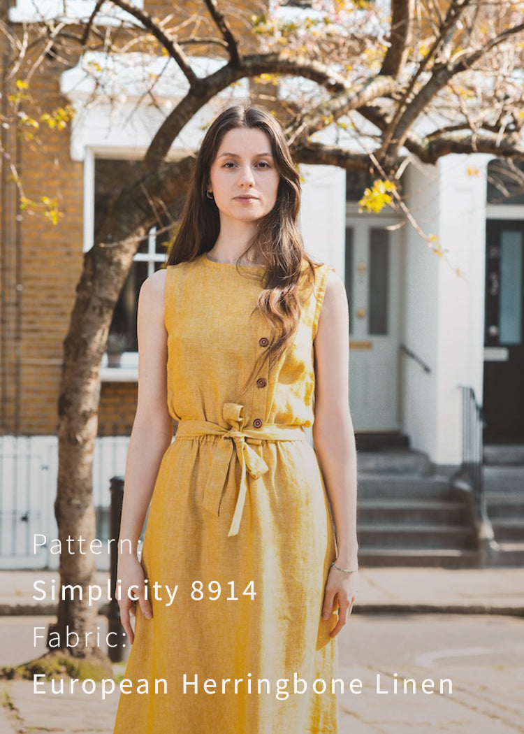 European Herringbone Linen - Dawn