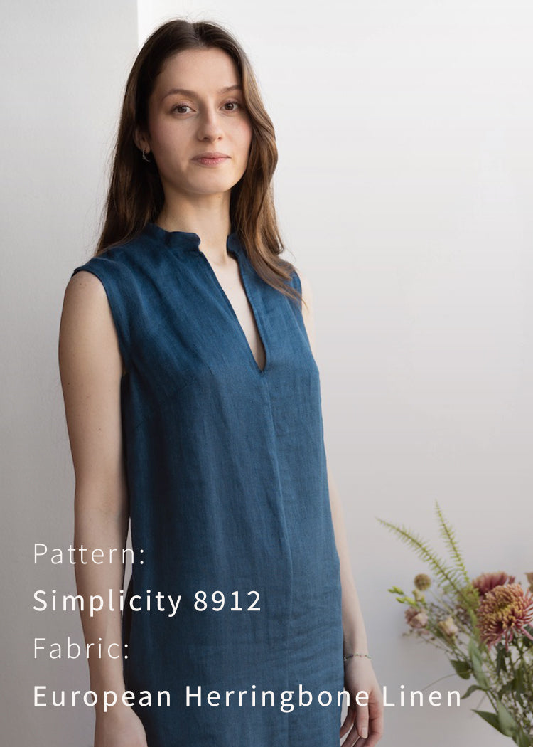 European Herringbone Linen - Bracon Ash