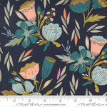 Printed Cotton Poplin - Songbook - Large Floral - Navy