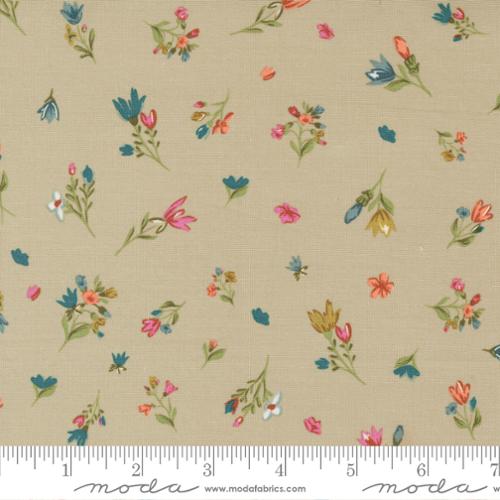 Printed Cotton Poplin - Songbook - Small Floral - Flax