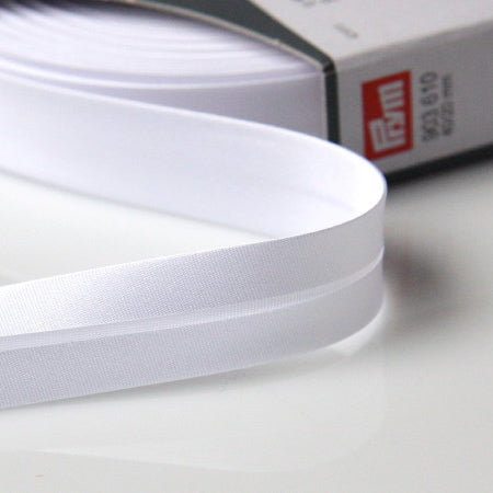 Prym Satin Bias Binding 20mm - 610 White
