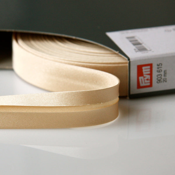 Prym Satin Bias Binding 20mm - 615 Beige