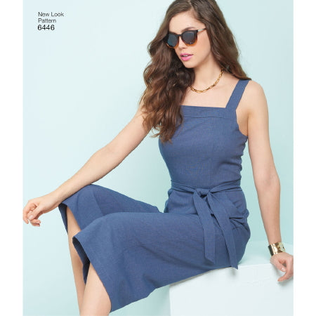 New Look Women's Sewing Pattern - 6446 Cropped Jumpsuit, Romper & Dresses, Adult Dressmaking