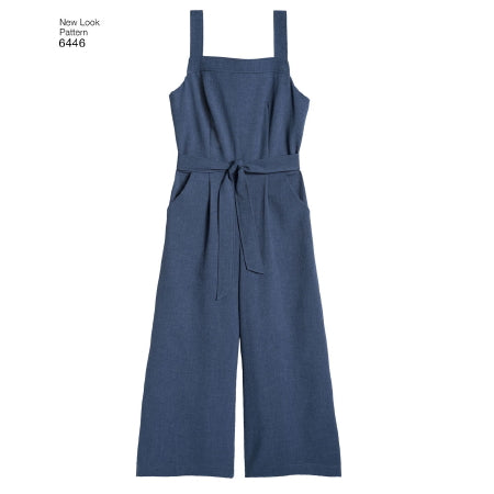 New Look Women's Sewing Pattern - 6446 Cropped Jumpsuit, Romper & Dresses |  Adult Dressmaking
