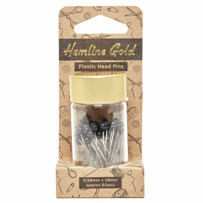 Hemline Gold - 60 Plastic Head Nickel Pins