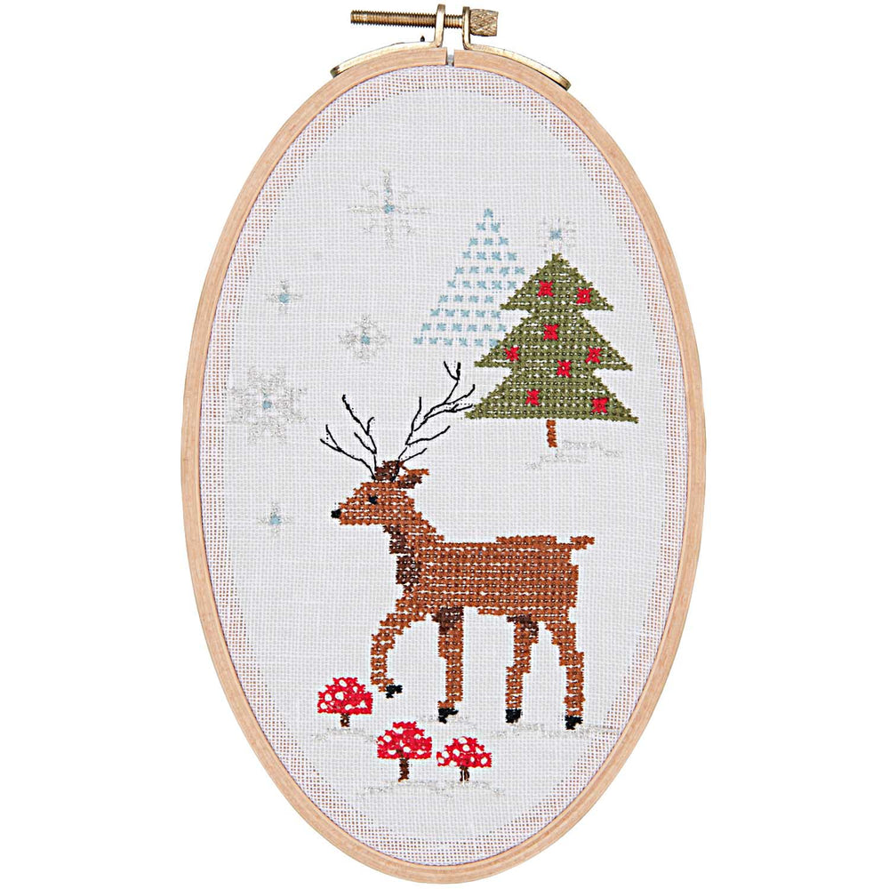 Christmas Linen Embroidery Kit - Reindeer