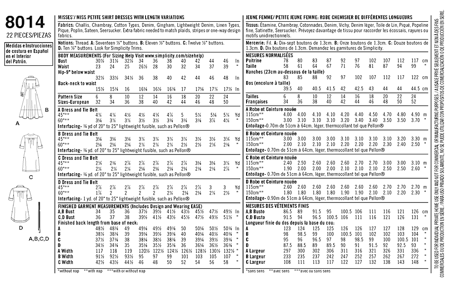 Simplicity 8014 - Classic Shirt Dress