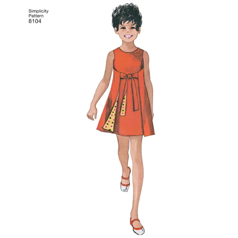 Simplicity Girls' 8104 - Girl's & Teen's Jiffy Reversible Wrap Dress - discontinued
