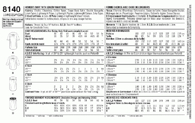 Simplicity 8140 - Plus Size Shirt