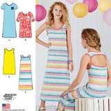 Simplicity Girls' 8148 - Girl's & Teen's Short & Maxi Knit Dresses