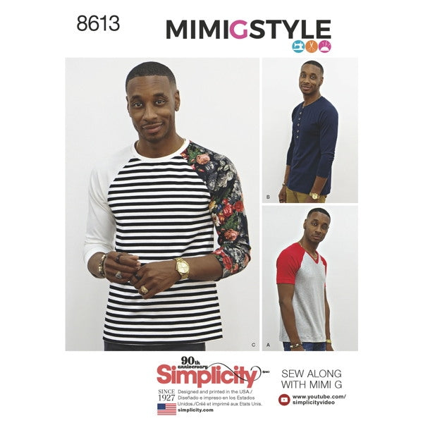 Simplicity Mens' 8613 - T-Shirt in Three Styles