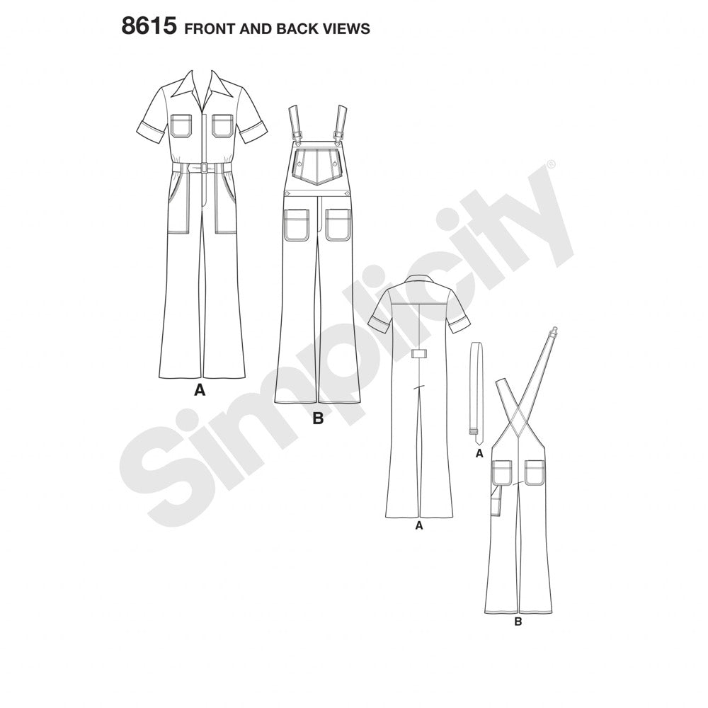 Simplicity Mens' 8615 - Men's Vintage Jumpsuit and Overalls