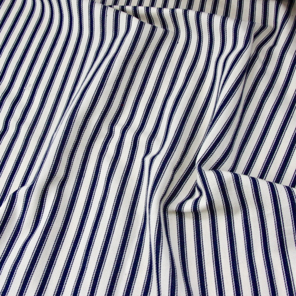 Cotton Ticking - Natural and Navy