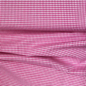 Wide Cotton Gingham - Bright Pink/White 2mm