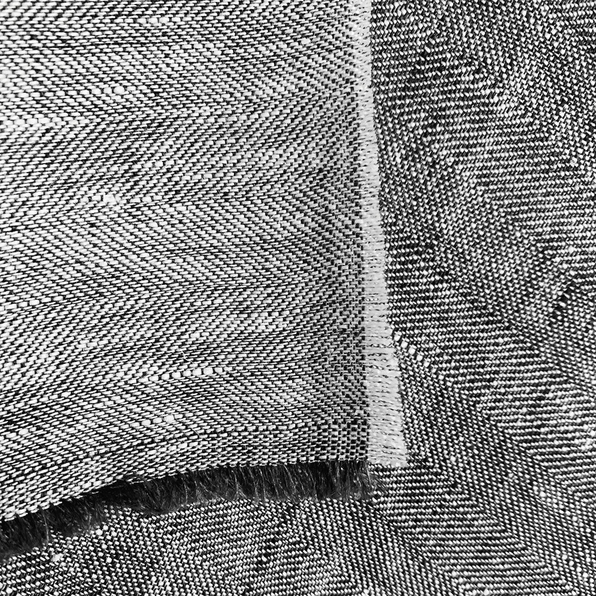 European Herringbone Linen - Bracon Ash