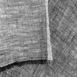 grey colour linen herringbone weave