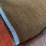 brown colour herringbone weave linen