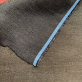 brown colour herringbone weave linen