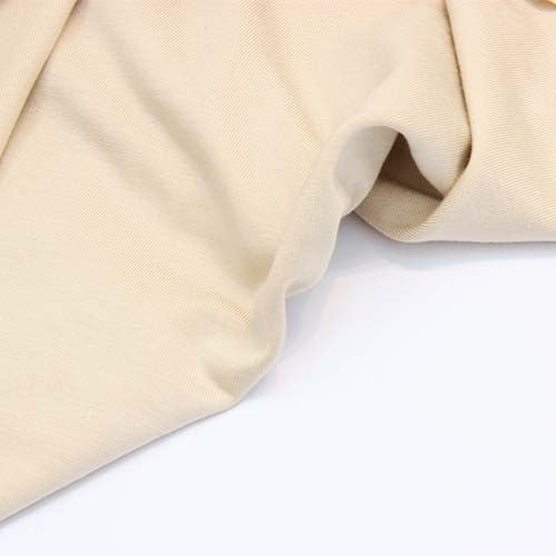 eco friendly micro modal knit stretch jersey soft drapey fabric in natural off white beige