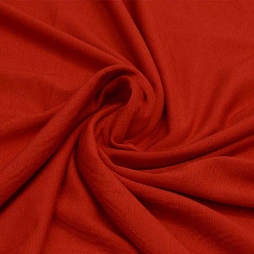 eco friendly micro modal knit stretch jersey soft drapey fabric in deep red