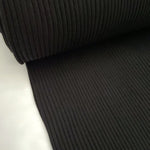 chunky black cotton stretch cuff and neck ribbing fabric