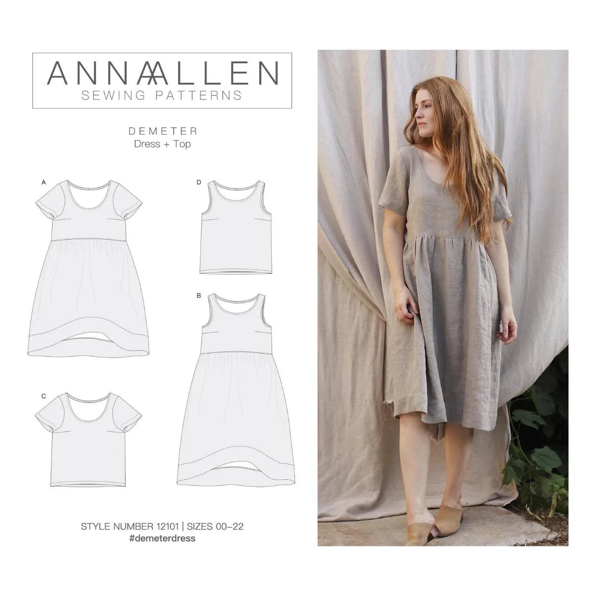 Anna Allen Clothing - Demeter Dress & Top - PDF Pattern