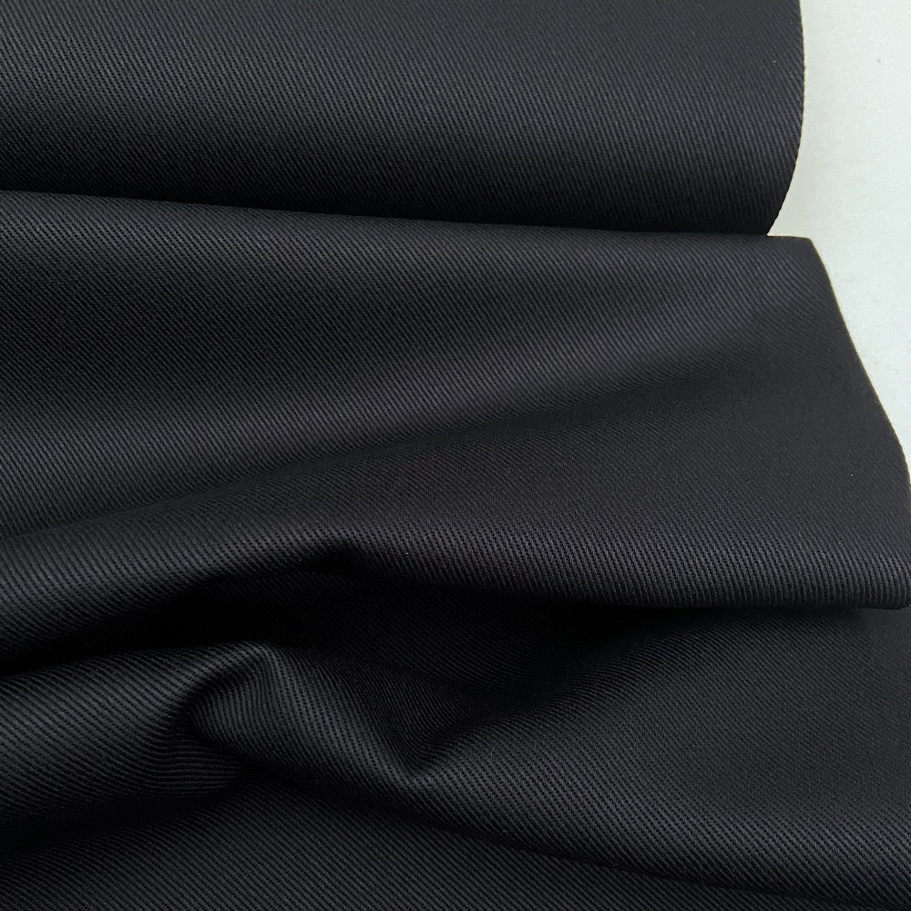 Heavy Cotton Twill - Black, Plain Fabrics