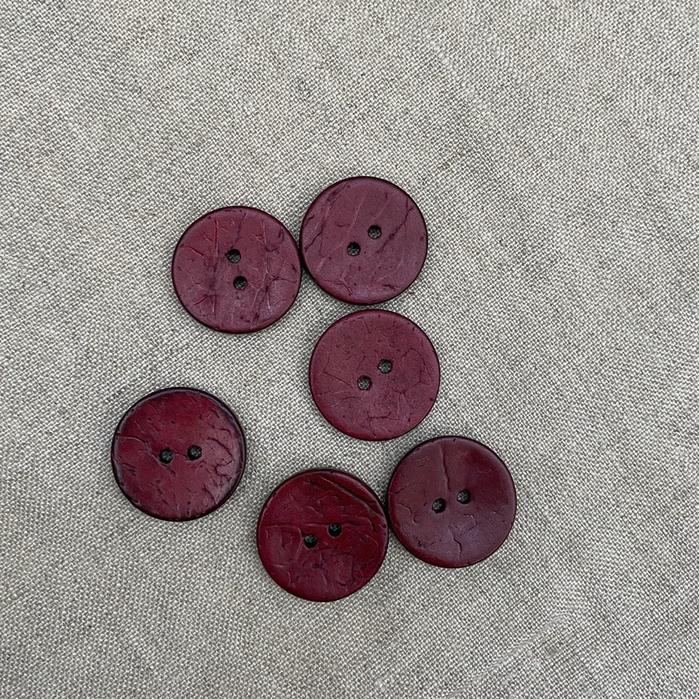 Coloured Coconut Buttons - Bordeaux