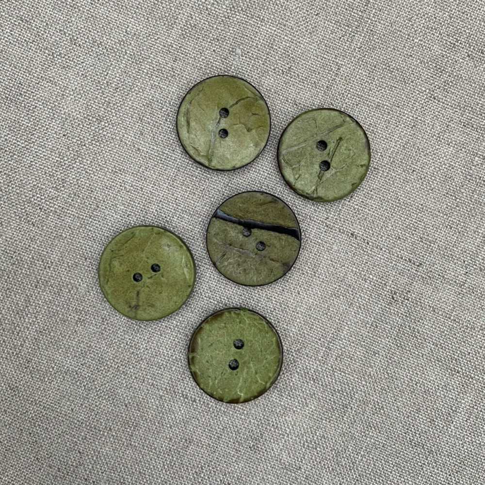 Coloured Coconut Buttons - Green