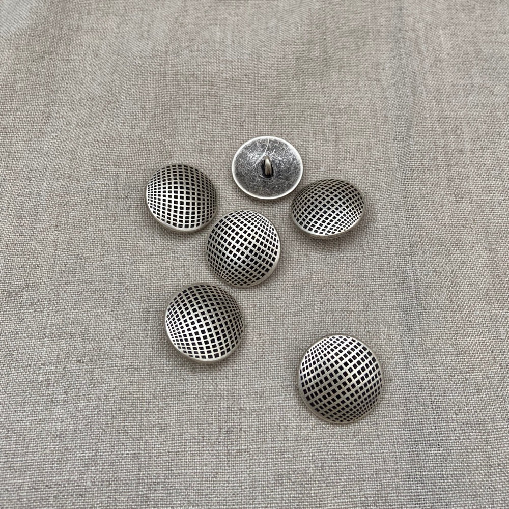 Metal Button - Black Silver