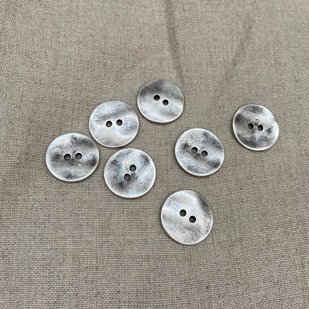 Metal Button - Old Silver - 20mm