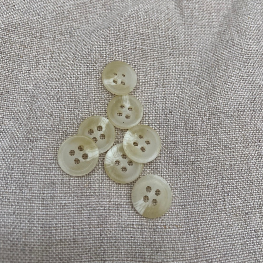 Polyester Shirt Button - Cream - 11.4mm