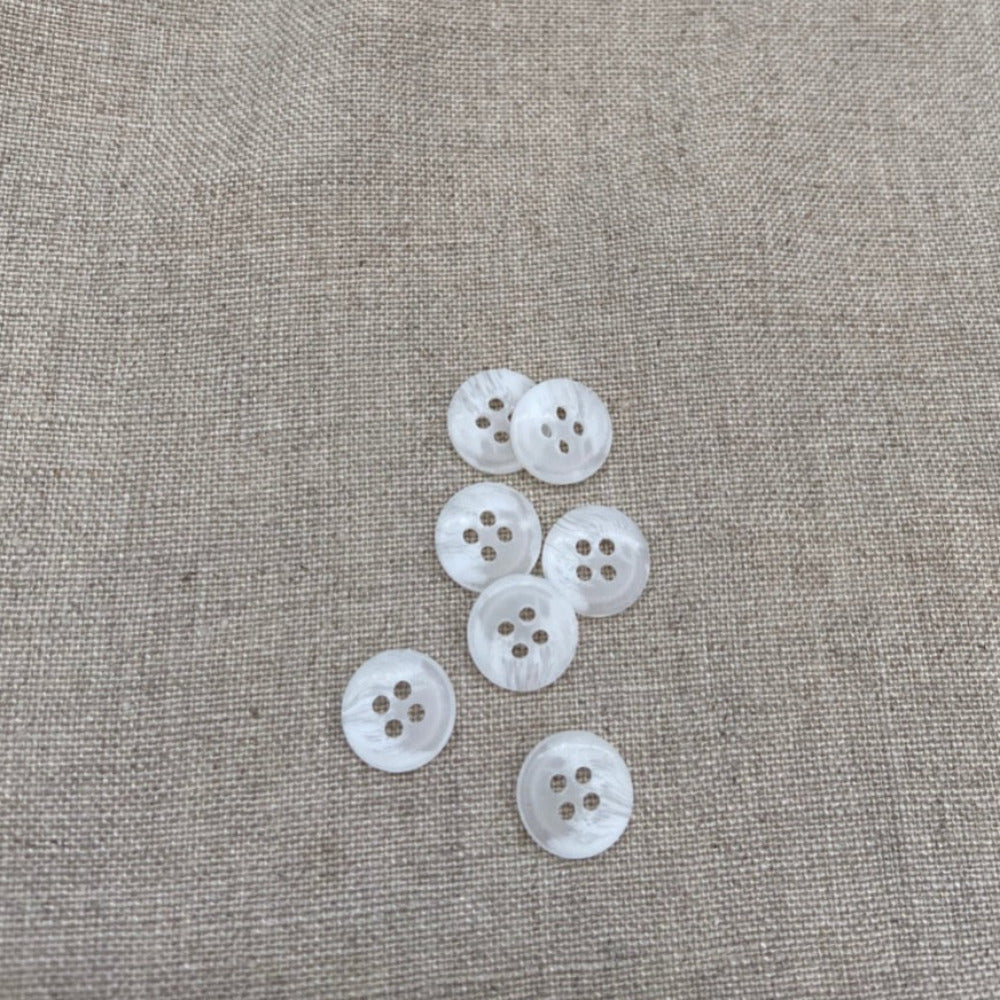 Polyester Shirt Button - White - 11.4mm