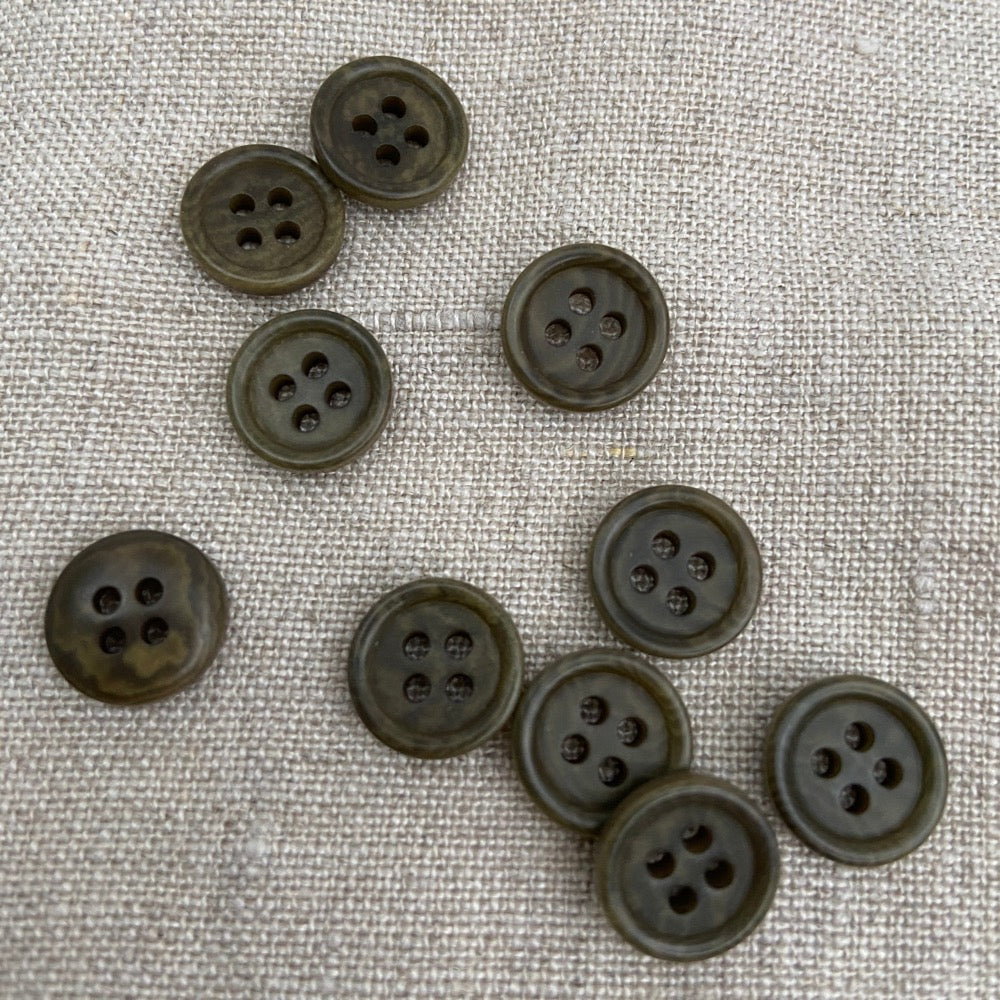 Corozo Button - Green - 11.4mm