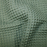 sage green cotton waffle dressing gown fabric