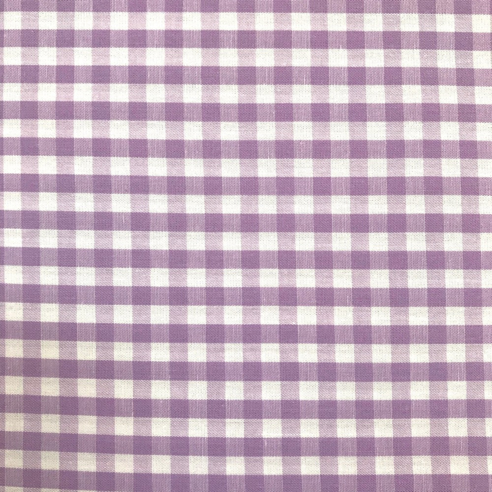 Wide Cotton Gingham - Lavender/White 5mm