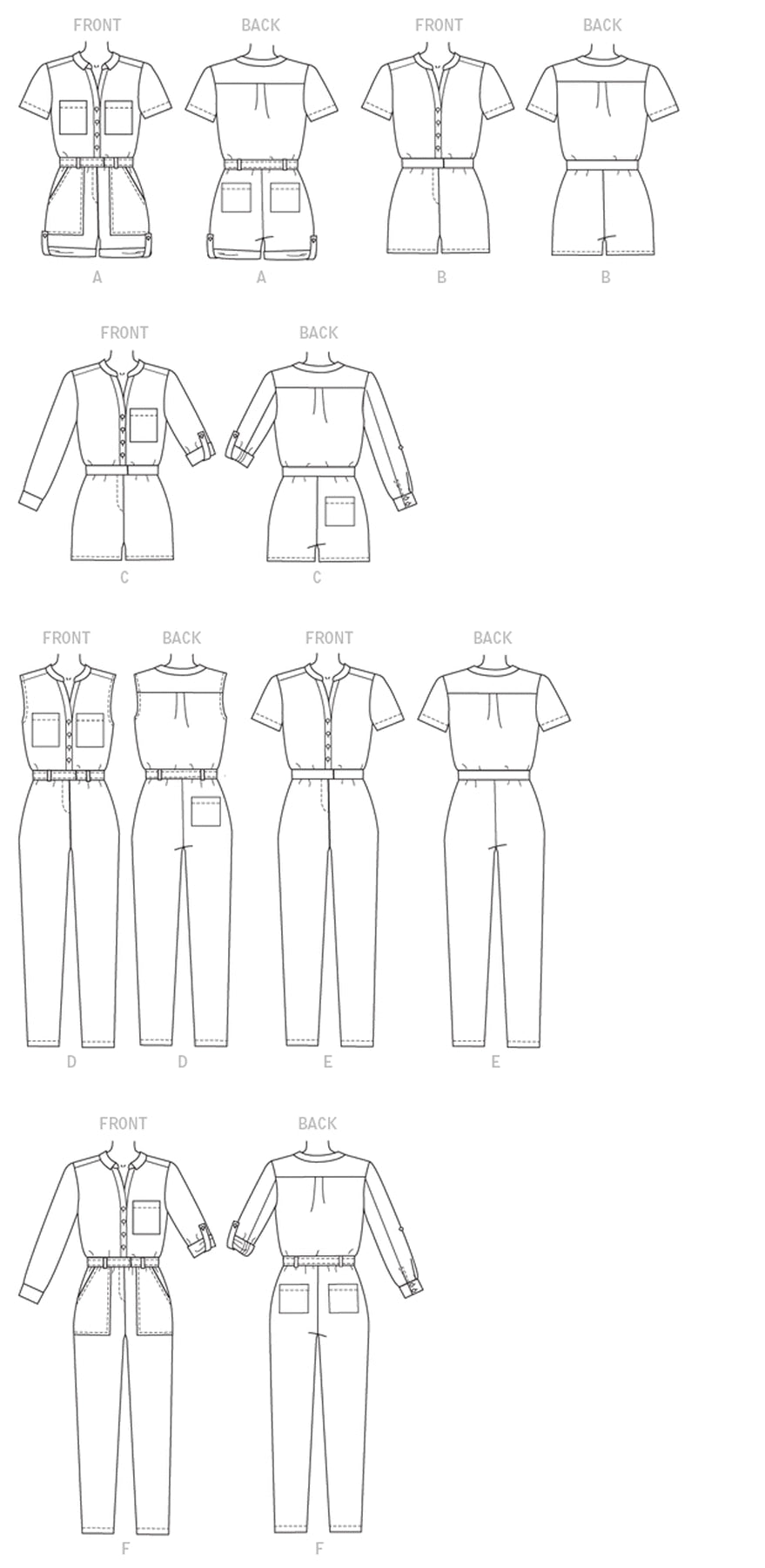 McCall's 7330 - Misses' Button-Up Utility Jumpsuits and Rompers