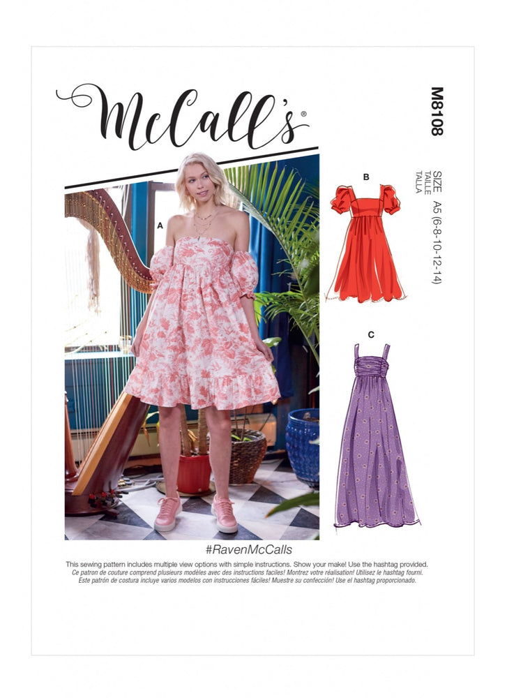 McCall's 8108 - Misses' Empire Seam Gathered Dresses