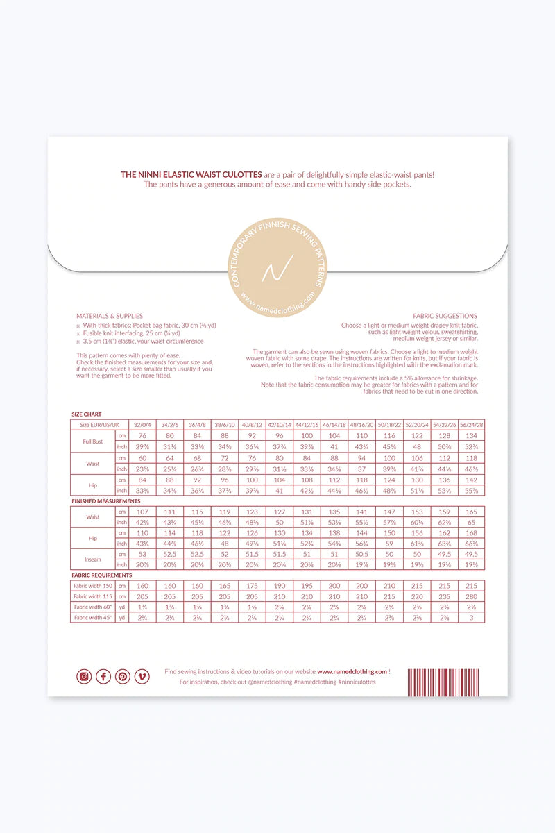 Named Clothing - Ninni Elastic Waist Culottes